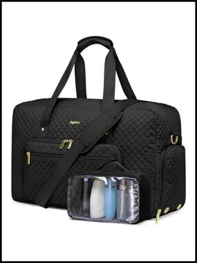 Large Travel Duffle Bag for Women with Shoe Compartment, 35L Carry On Weekender